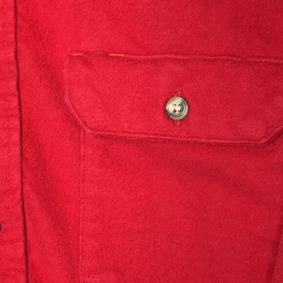 Walls Mens M Red Flannel Shirt Long Sleeve Button Front VTG Outdoor Workwear USA - Picture 4 of 8